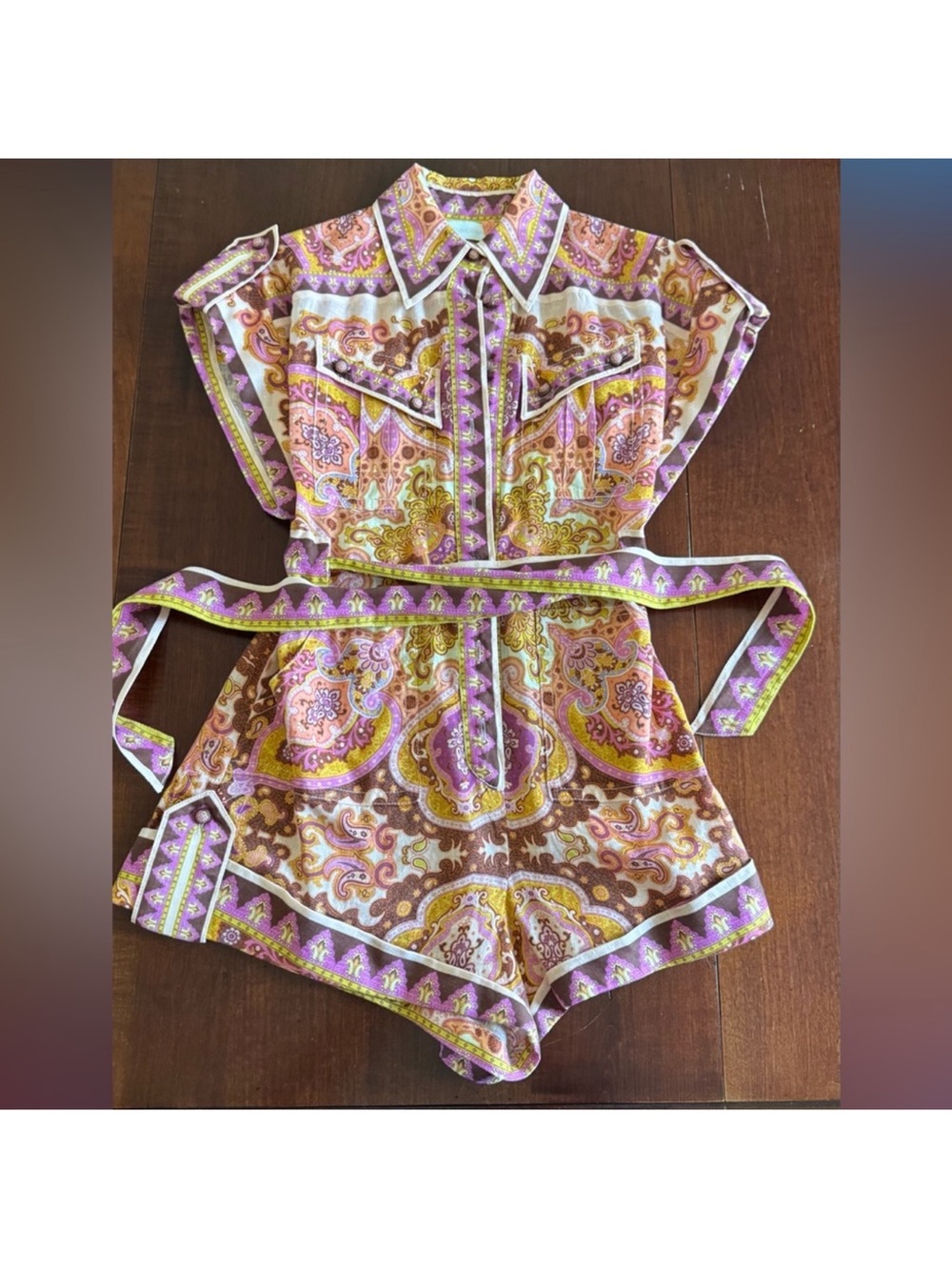 Zimmermann Halcyon Linen Romper - Picture 2 of 5